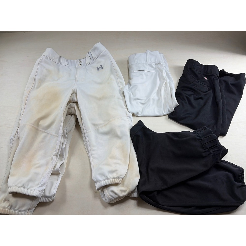 Lot of 7 Under Armour Champro Intensity‎ Softball  Pants White Black Small